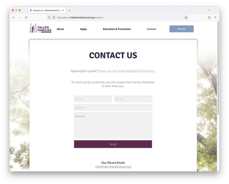 FFF Site Contact